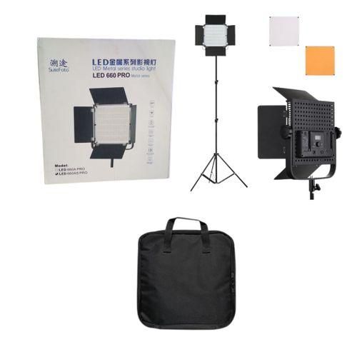 Lampe de studio LED Pro LED 660 avec sac pour trépied