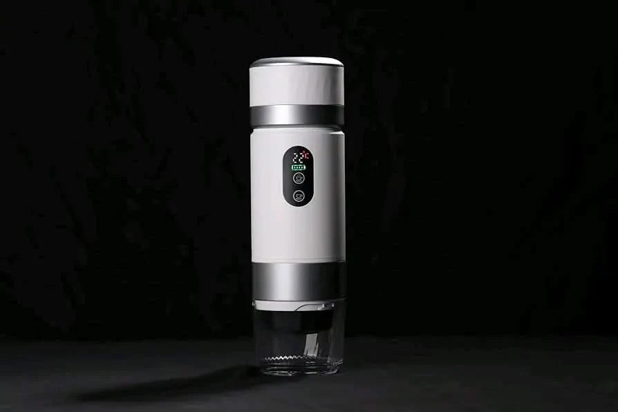 Cafetière portable VHV, cafetière de voyage 3 en 1 – Sans fil et auto-chauffante – avec batterie 7500 mAh, pression 20 bars – Convient à diverses occasions et cadeaux (Vert)