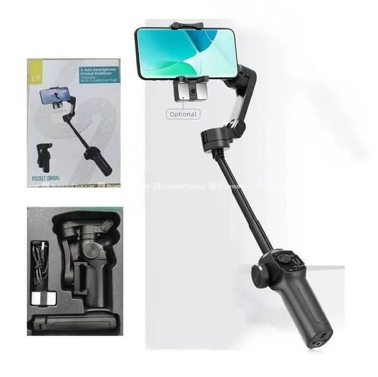 Comitok L9, stabilisateur de cardan pour smartphone, tige d'extension et trépied intégrés, stabilisateur de support pour iPhone, portable et pliable, cardan de suivi visage/objet pour Android et