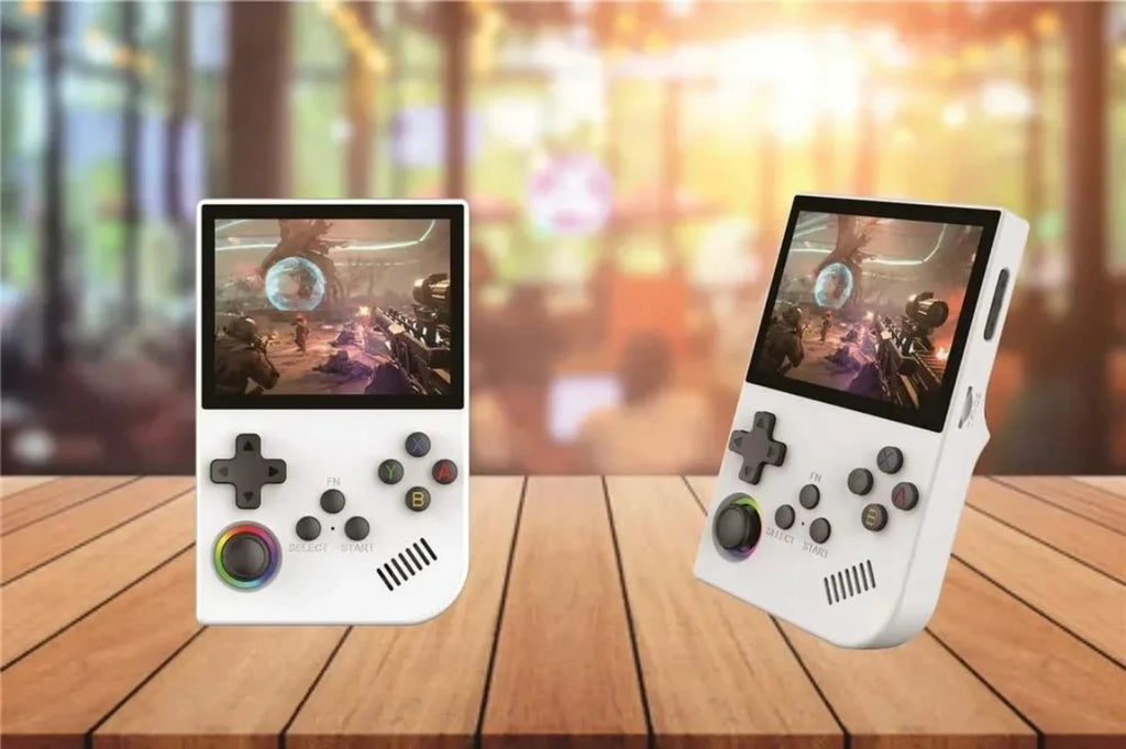 Console de Jeux,R36s Console de Jeu Portable, Carte TF 128 Go, Console de Jeu Portable rétro IPS 3,5 Pouces avec Batterie 3500 mAh (128G)