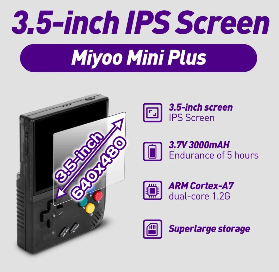 Console de Jeux,R36s Console de Jeu Portable, Carte TF 128 Go, Console de Jeu Portable rétro IPS 3,5 Pouces avec Batterie 3500 mAh (128G)