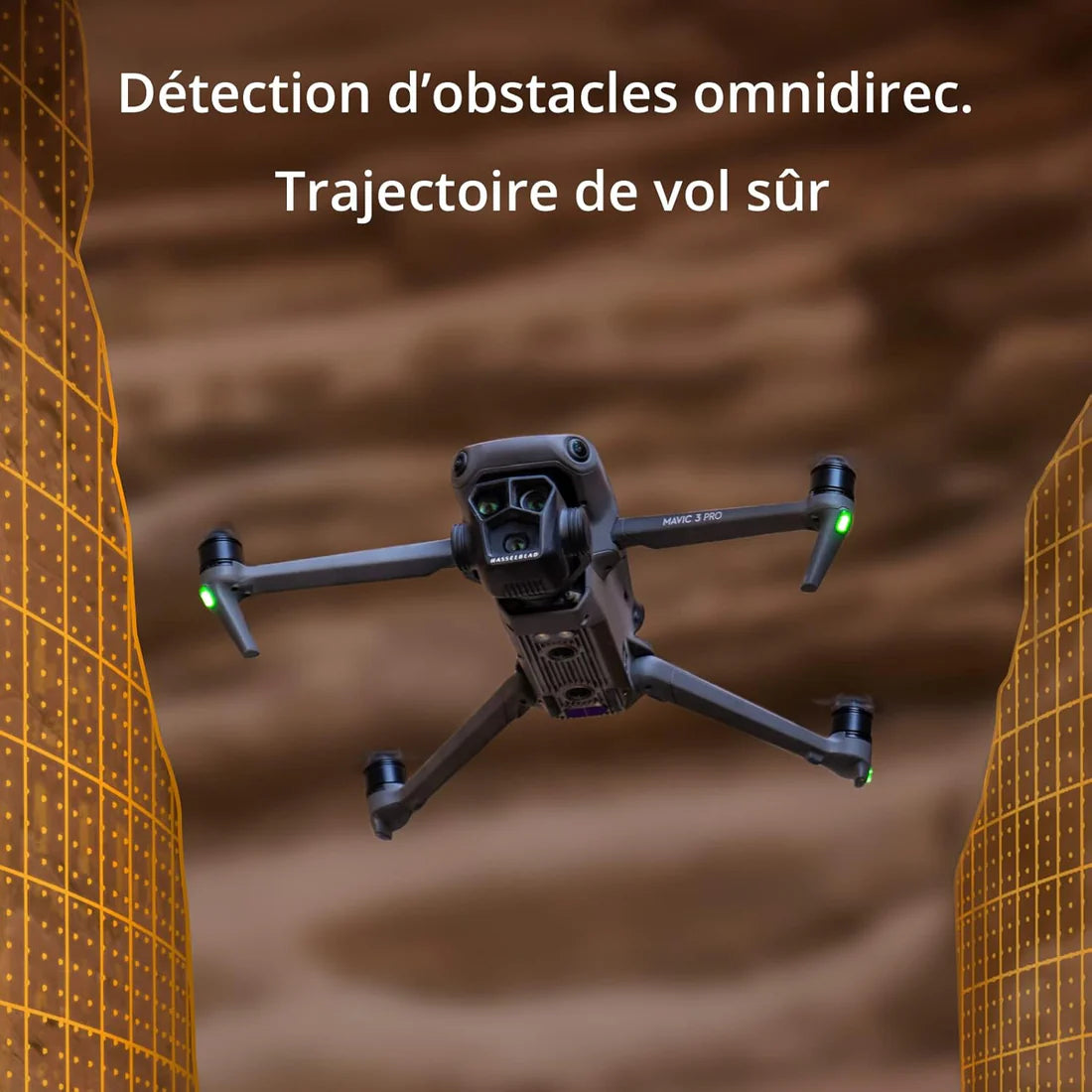 DJI Mavic 3 Pro avec DJI RC (radiocommande avec écran), Drone phare à trois caméra avec caméra Hasselblad CMOS 4/3, Temps de vol 43 min et Transmission vidéo HD 15 km