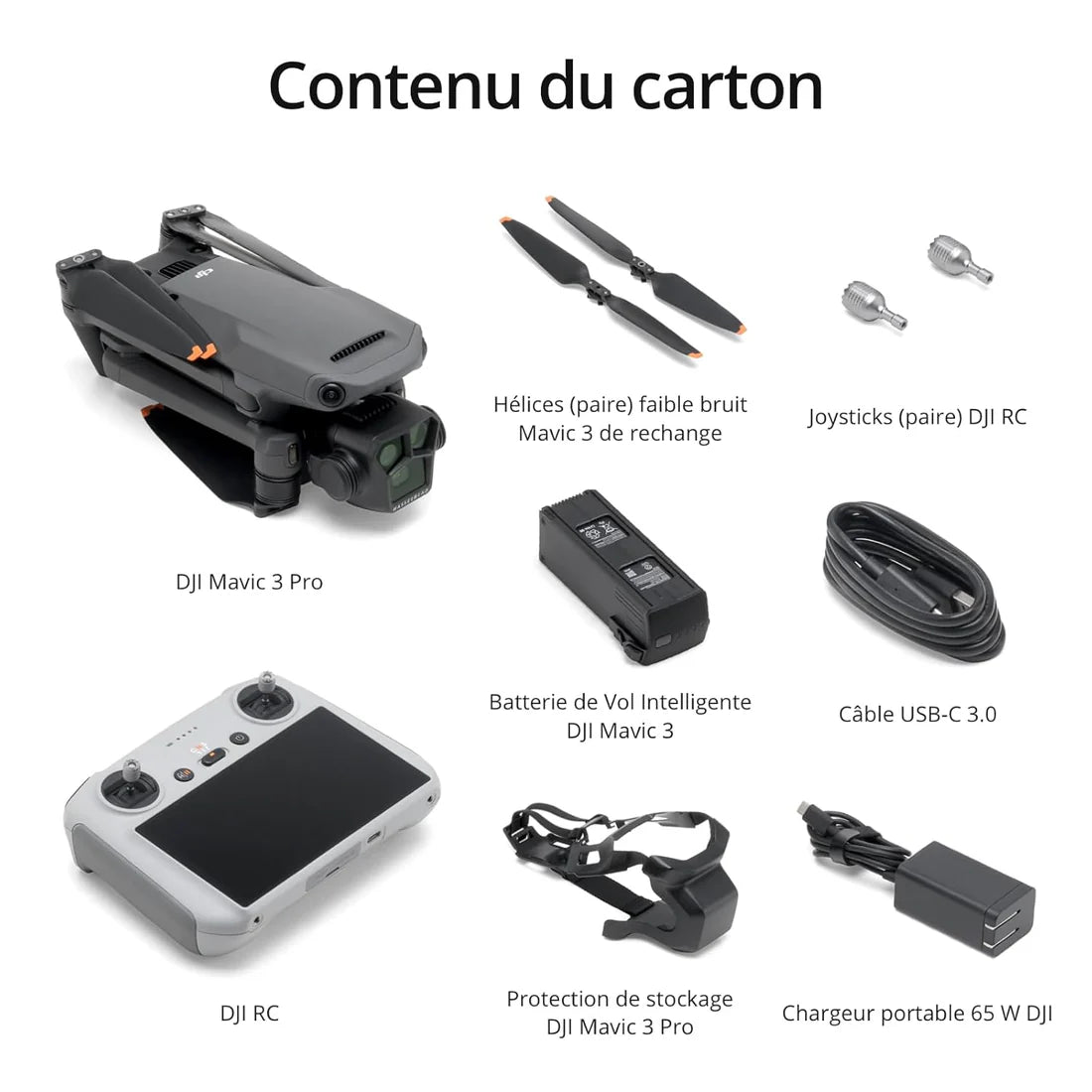 DJI Mavic 3 Pro avec DJI RC (radiocommande avec écran), Drone phare à trois caméra avec caméra Hasselblad CMOS 4/3, Temps de vol 43 min et Transmission vidéo HD 15 km