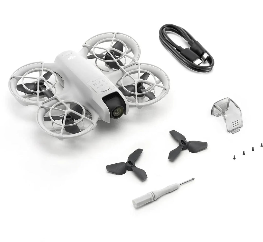 DJI Neo Motion Fly More Combo (Bundle), Mini Drone avec Caméra 4K UHD pour Adultes, Drone Suiveur qui Vole Seul de 135 g, Décollage du Creux de la Main, Suivi de Sujet, avec RC Motion 3 et 3 Batteries