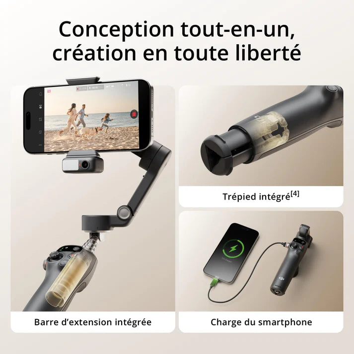 DJI Osmo Mobile 7P - Stabilisateur Pro avec module de suivi IA