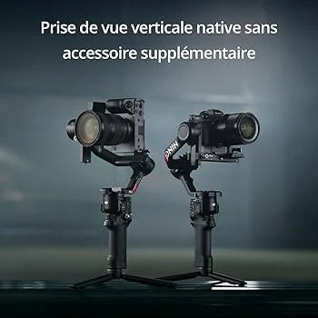 DJI RS 4, Stabilisateur de Nacelle à 3 Axes pour Caméras DSLR et sans Miroir Canon/Sony/Panasonic/Nikon/Fujifilm, Prise Verticale Native, Joystick à 2 Modes, Bras en Téflon + Moteur Focus Pro