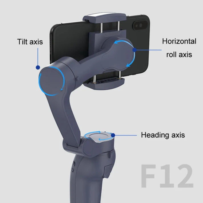 F12 - Stabilisateur à 3 axes avec trépied, vlogging, enregistrement vidéo, outils pour YouTuber