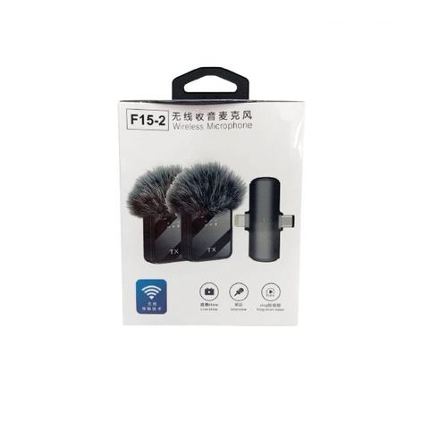 F15-2 nouveau 2Mic spécial sans fil Lavalier Microphone Radio Intelligent réduction du bruit réverbération téléphone portable Microphone en direct