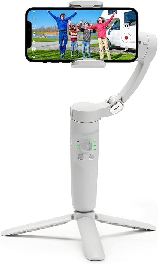 Gimbal BKN M1 3 axes Merak One Original | Gyroscope avancé | Images stables | Chargement en temps réel | Zoom manuel, accéléré, horizontal et portrait | Idéal pour le vlogging et les voyages