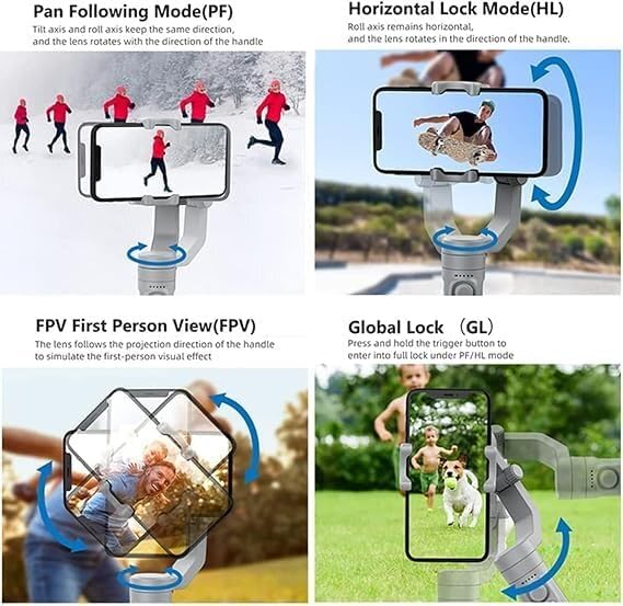 Gimbal BKN M1 3 axes Merak One Original | Gyroscope avancé | Images stables | Chargement en temps réel | Zoom manuel, accéléré, horizontal et portrait | Idéal pour le vlogging et les voyages