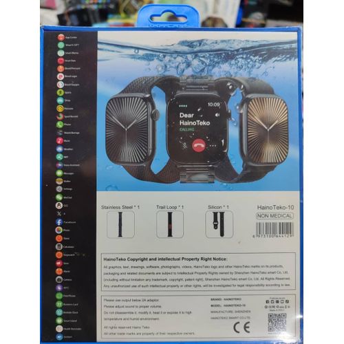 HAINOTEKO Super montre Connectée Series 10 Waterproof à Grand Ecran AMOLED et 3 Bracelets Interchangeables