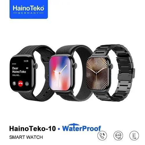 HAINOTEKO Super montre Connectée Series 10 Waterproof à Grand Ecran AMOLED et 3 Bracelets Interchangeables