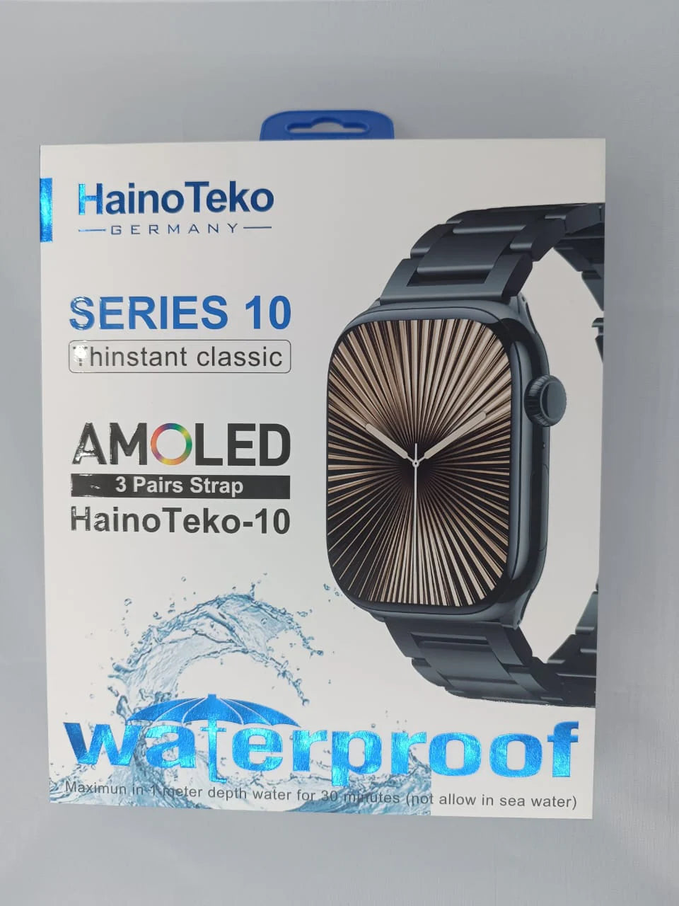 HAINOTEKO Super montre Connectée Series 10 Waterproof à Grand Ecran AMOLED et 3 Bracelets Interchangeables