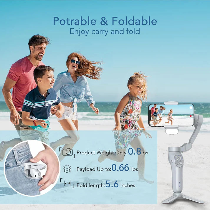 L7C Pro - Stabilisateur de téléphone avec suivi actif par IA, pour iPhone et Android, Vlogging