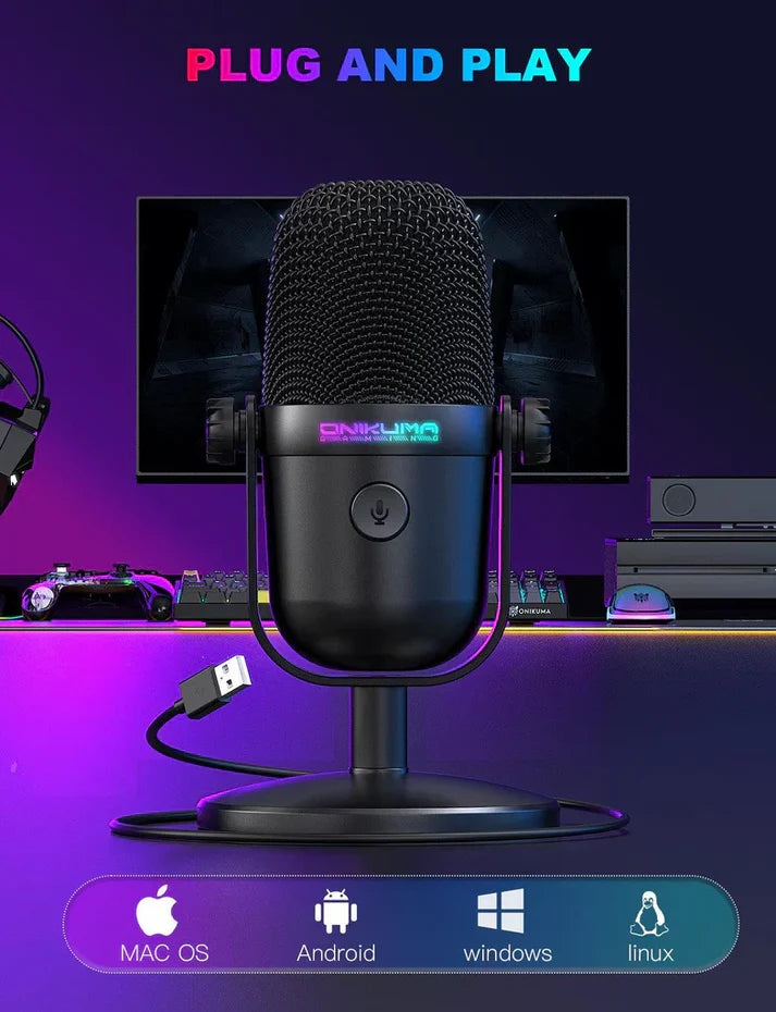 M830 - Microphone à condensateur USB pour Chanter, Discuter en Direct, Streaming