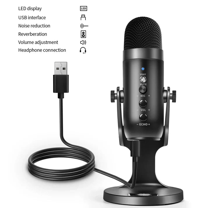 MC-PW8 - Microphone à Condensateur USB pour Téléphone & Ordinateur