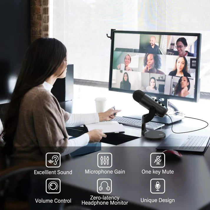 MC-PW8 - Microphone à Condensateur USB pour Téléphone & Ordinateur