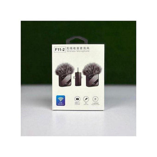 Microphone sans fil F11 2:1 pour iPhone, Android et appareil photo