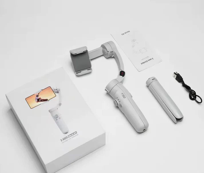 Gimbal BKN M1 3 axes Merak One Original | Gyroscope avancé | Images stables | Chargement en temps réel | Zoom manuel, accéléré, horizontal et portrait | Idéal pour le vlogging et les voyages