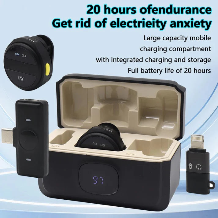 SX21 - Microphone Cravate sans Fil pour Téléphone Android & iPhone