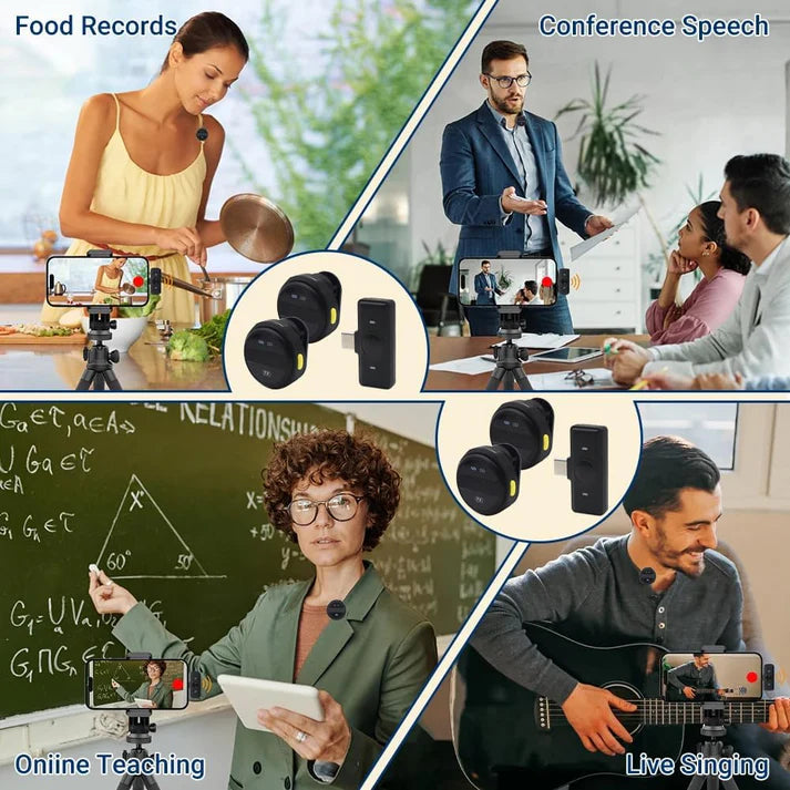 SX21 - Microphone Cravate sans Fil pour Téléphone Android & iPhone