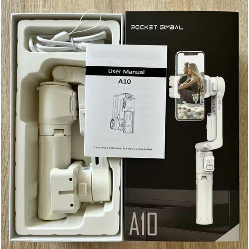 Pocket Gimbal A10 – Stabilisateur Smartphone 2 Axes Pliable et Portable