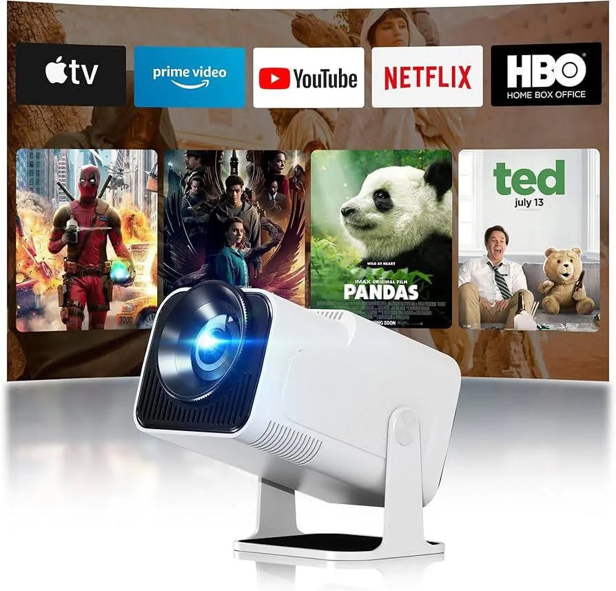 Projecteur et jeu HCS350 Pro, projecteur de jeu intelligent rétro 4K 1280 * 1080P intégré 30000 jeux, jeu vidéo portable avec 2 manettes sans fil, 5G WiFi Bluetooth, HDMI, Android 12, home cinéma, bureau