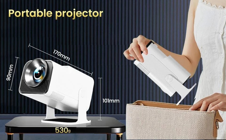 Projecteur et jeu HCS350 Pro, projecteur de jeu intelligent rétro 4K 1280 * 1080P intégré 30000 jeux, jeu vidéo portable avec 2 manettes sans fil, 5G WiFi Bluetooth, HDMI, Android 12, home cinéma, bureau