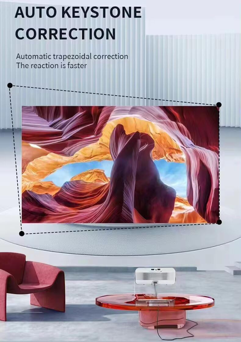 Projecteur intelligent K1 Android 11.0 4K Projecteur portable rechargeable DLP  avec mise au point automatique Keystone automatique WiFi HDMI Screencast OTT Lampe de nuit Lampe de camping et nombreuses fonctionnalités Fonctionne sur batterie