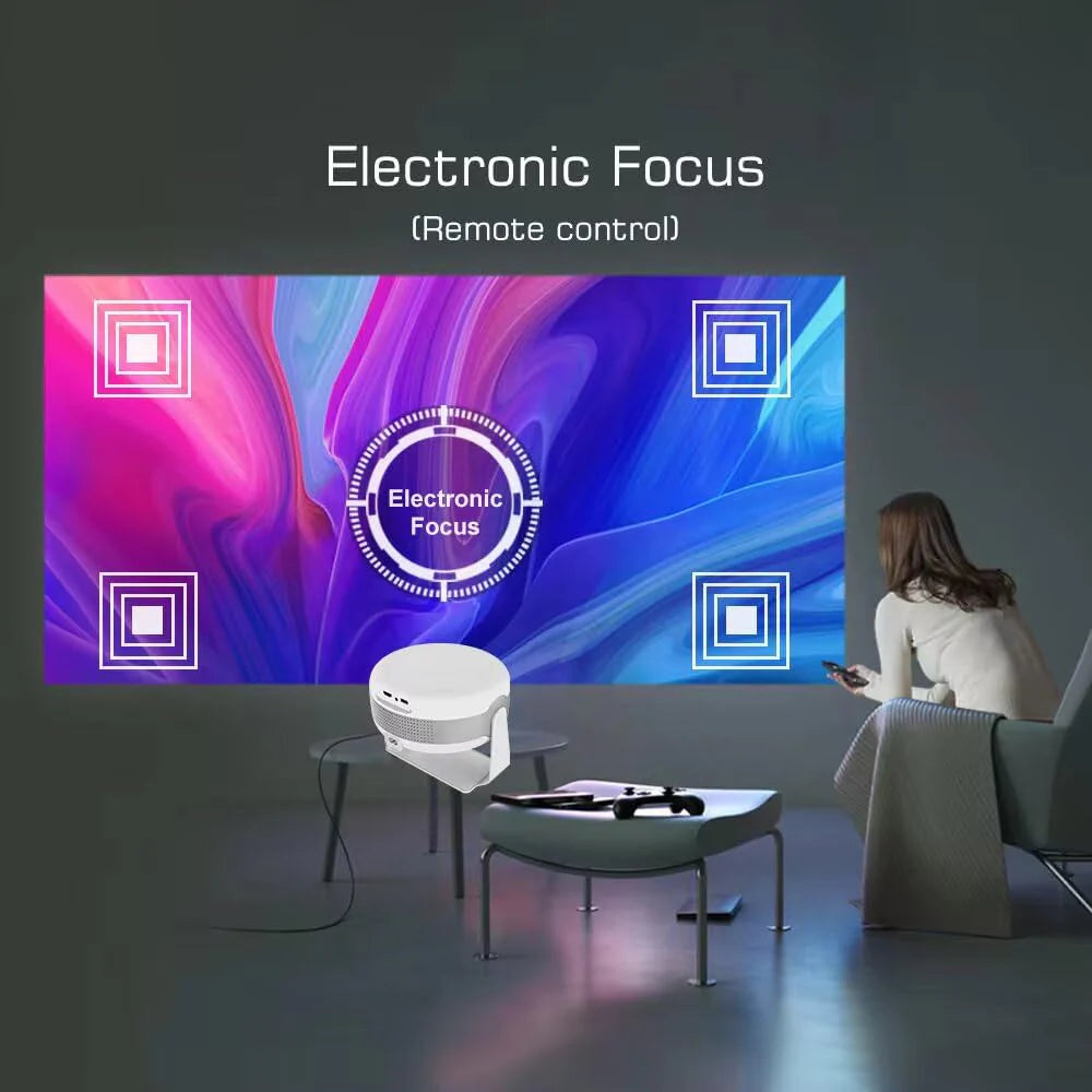 Projecteur intelligent K1 Android 11.0 4K Projecteur portable rechargeable DLP  avec mise au point automatique Keystone automatique WiFi HDMI Screencast OTT Lampe de nuit Lampe de camping et nombreuses fonctionnalités Fonctionne sur batterie