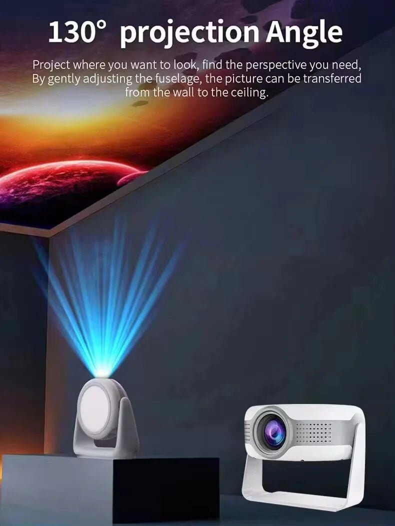 Projecteur intelligent K1 Android 11.0 4K Projecteur portable rechargeable DLP  avec mise au point automatique Keystone automatique WiFi HDMI Screencast OTT Lampe de nuit Lampe de camping et nombreuses fonctionnalités Fonctionne sur batterie