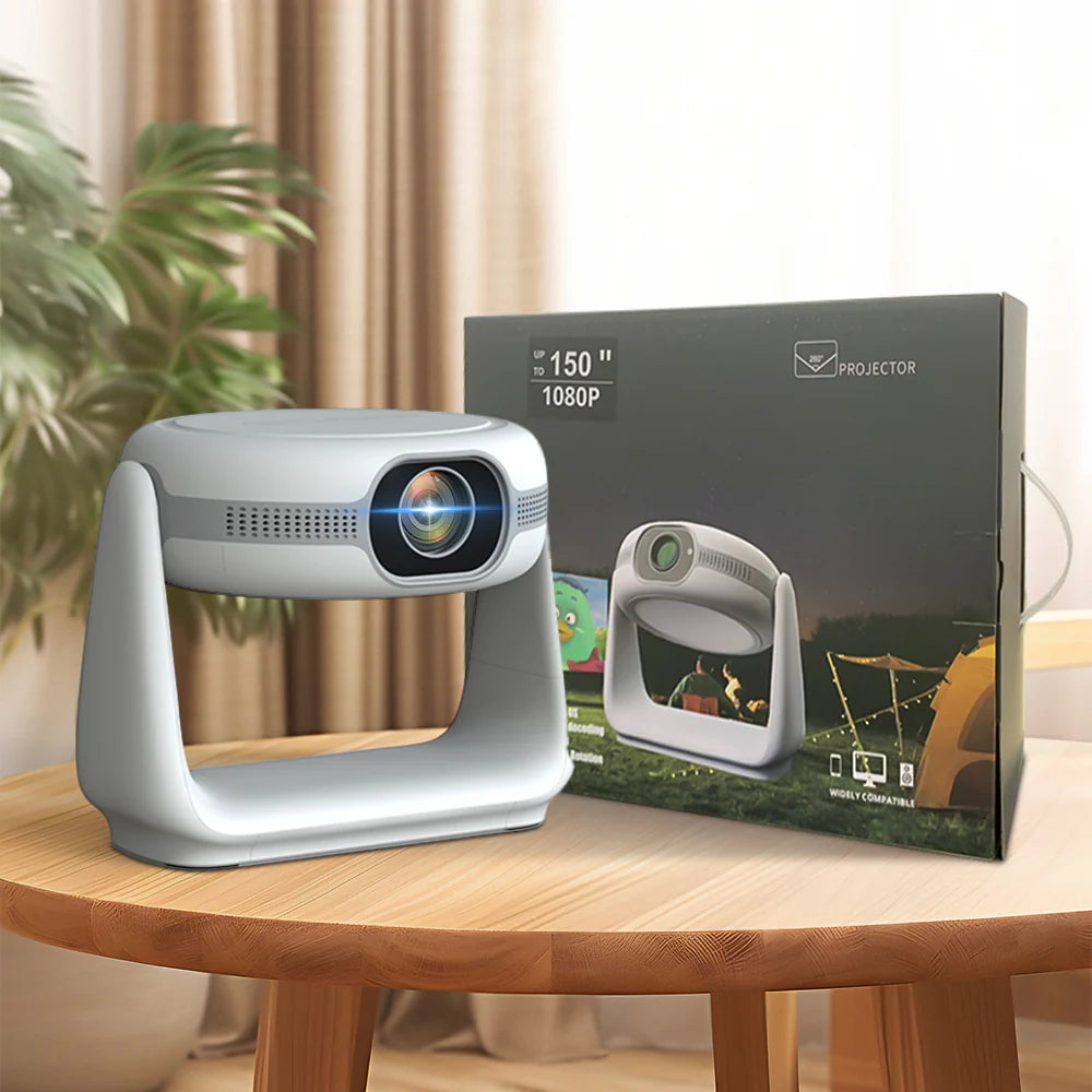 Projecteur intelligent K1 Android 11.0 4K Projecteur portable rechargeable DLP  avec mise au point automatique Keystone automatique WiFi HDMI Screencast OTT Lampe de nuit Lampe de camping et nombreuses fonctionnalités Fonctionne sur batterie