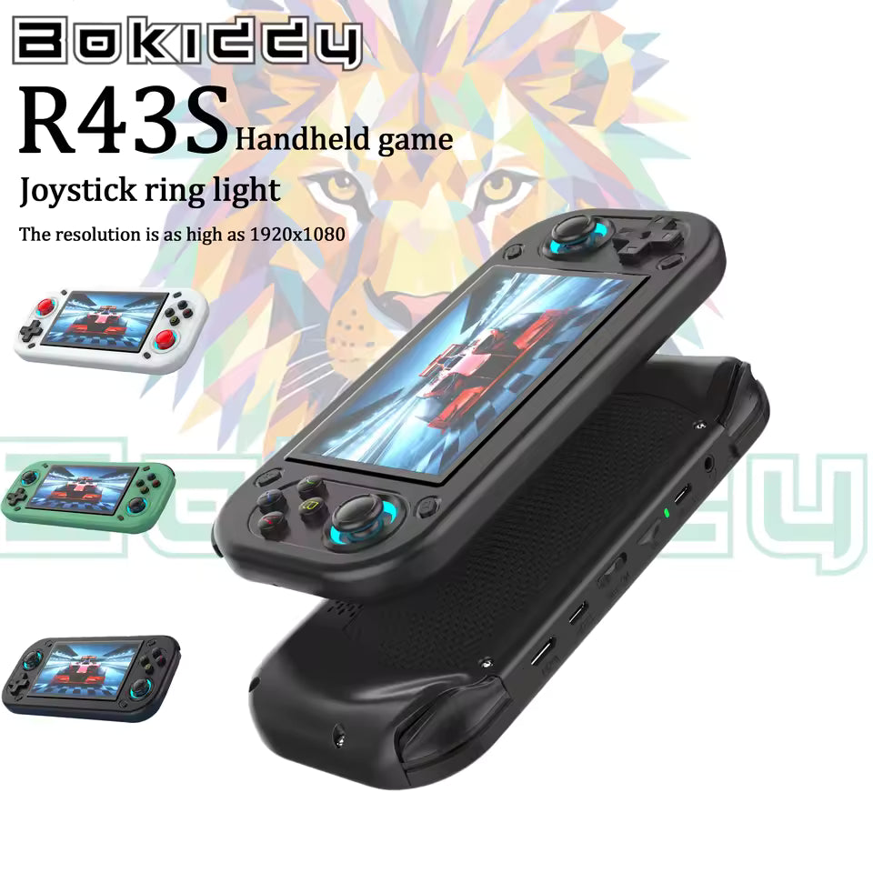 Console de jeu Portable rétro R43S, système Linux, écran IPS de 4.3 pouces, lecteur vidéo de poche Portable, 64 go 128 go, cadeau pour enfant