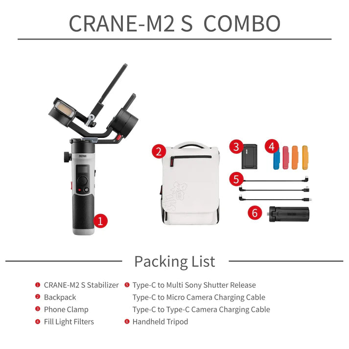 Stabilisateur Zhiyun Crane M2S Combo